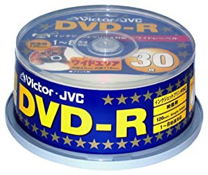 Victor DVD-R録画用 8倍速 ホワイトプリンタブル 30枚スピンドル [VD-R120SQ30](中古品)