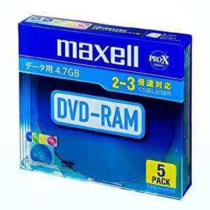 maxell データ用 DVD-RAM 4.7GB 2-3倍速対応 カラーミックス5枚 5mmケース入 DRM47MIXB.S1P5S A(中古品)