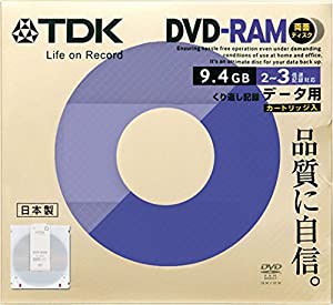 TDK データ用DVD-RAM 日本製 2-3倍速 9.4GB（両面記録） カートリッジタイプ 単品 DRAM94Y4B1S(中古品)