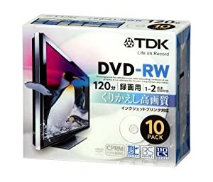 TDK 録画用DVD-RW デジタル放送録画対応(CPRM) インクジェットプリンタ対応 1-2倍速 5mmスリムケース 10枚パック DRW120DPA10U( 