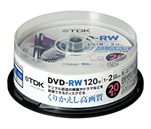 TDK 録画用DVD-RW デジタル放送録画対応(CPRM) インクジェットプリンタ対応 1-2倍速 スピンドル20枚パック DRW120DPA20PU(中古品