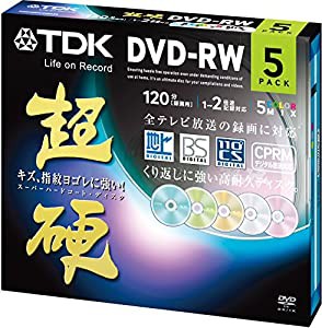 TDK 録画用DVD-RW CPRM対応 1-2倍速対応 5色カラーミックス キズや指紋ヨゴレに強いスーパーハードコート・ディスク 「超硬」シ 