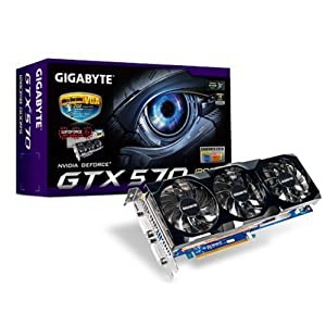 GIGABYTE グラフィックボード nVIDIA GeForce GTX570 Overclock 1280MB PCI-E GV-N570OC-13I REV2(中古品)