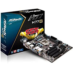 ASRock DDR3 1333 Intel - LGA 1155 マザーボード (H77M)(中古品)