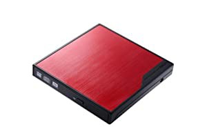 Logitec ポータブルDVDドライブ スーパーマルチ USB2.0 再生・編集・保存ソフト付属 【Windows8対応】 レッド LDR-PMF8U2VRD(中 