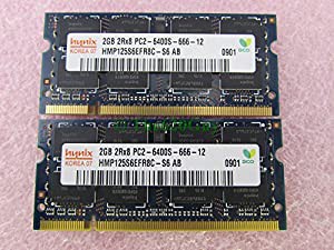 HYNIX 2RX8 PC2-6400S 2GB 2枚 4GB DDR2-800 2GB 2枚セット DDR2ノートPC用メモリ 200ピン Non-ECC DDR2 メモリ4GB 中古動作確認