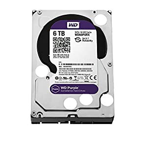WD HDD 内蔵ハードディスク 3.5インチ 6TB WD Purple 監視カメラ用 WD60PURX IntelliPower 3年保証(中古品)