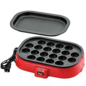 HOME SWAN 着脱式 電気たこ焼き器 平プレ付 SNT-80 レッド 330×255×80(中古品)