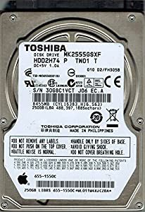 Toshiba MK2555GSXF HDD2H74 P TW01 T MAC 655-1550C 250GB [並行輸入品](中古品)