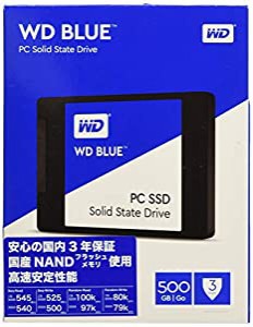 WD SSD 内蔵SSD 2.5インチ 500GB WD Blue WDS500G1B0A/SATA3.0/3年保証(中古品)