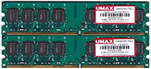 PC2-6400 DDR2-800 2GB*2=4GB デスクトップ用DDR2メモリ UMAX(中古品)