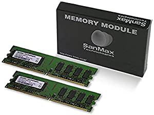 デスクトップ用 SanMax メモリ hynix DRAM搭載 DDR2-800 (PC2-6400) 4GB(2GBx2枚組) CL5 1.8Volt SMD-4G88HP-8E-D(中古品)