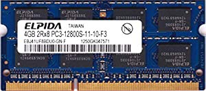 ELPIDA PC3-12800S (DDR3-1600) 4GB SO-DIMM 204pin ノートパソコン用メモリ 型番：EBJ41UF8BDU0-GN-F 動作保証品(中古品)