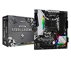 ASRock マザーボード B450 M Steel Legend AMD Ryzen AM4 対応 B450 Micro ATX マザーボード 【国内正規代理店品】(中古品)