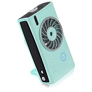 Qurra(クルラ) ポータブル ミストファン ミニ扇風機 USB 充電式 卓上 壁掛け 小型 ミスト 扇風機 車 車用 携帯 持ち運び コード 