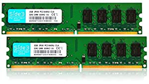 Side3 デスクトップPC用 メモリ PC2-6400 (DDR2-800) 2GB × 2枚 Hynixチップメモリー(中古品)