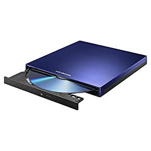 アイ・オー・データ I-O DATA ポータブルDVDドライブ 保存ソフト付き Type-C/USB A搭載 Win/Mac両対応 バスパワー ブルー DVRP-U