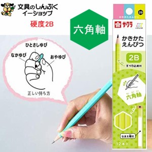 かきかた鉛筆 2Ｂ六角 グリーン G6エンピツ2B#29 サクラクレパス （ポイント消化）Ｚ