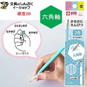 かきかた鉛筆 ２Ｂ６角 ブルー １２本セット Ｇ６エンピツ２Ｂ＃３６ 　（ポイント消化） Z