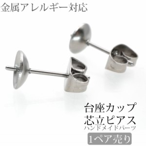 【送料無料】アクセサリーパーツピアス用金具台座カップ芯立ピアス金具ハンドメイド手芸パーツサージカルステンレス