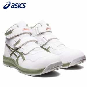 アシックス ウィンジョブCP216 ホワイト×ライケングリーン 27.0cm 保護具 安全靴 作業靴 1273A076.100-27.0