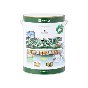 (訳あり特価) 水性 ツヤあり コンクリートフロア用塗料 ライン線引き白 3.4L