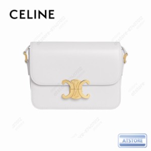 CELINE セリーヌ celine ハンドバッグ ティーン トリオンフ シャイニーカーフスキン バッグ ホワイト ブランド レディース バッグ