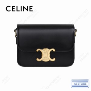 CELINE セリーヌ celine ハンドバッグ ティーン トリオンフ シャイニーカーフスキン バッグ ブラック ブランド レディース バッグ