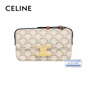 「数量限定」CELINE セリーヌ celine ショルダーバッグ クロード / トリオンフキャンバス & カーフスキン  ホワイト レディース 送料無料