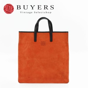 中古  LOEWE ロエベ ナッパレザー アナグラム ハンドバッグ オレンジ ORANGE レザー スエード ゴールド金具  hand bag 