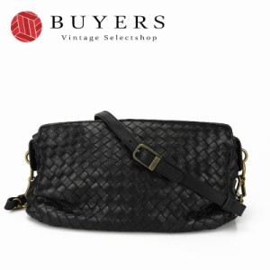 中古  BOTTEGA VENETA ボッテガヴェネタ イントレチャート 192661 ショルダーバッグ ブラック 黒 BLACK メンズ レディース ユニセックス 