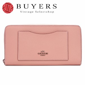 中古  コーチ ラウンドファスナー 長財布 F54007 レザー 革 ピンク レディース 女性 coach zippy wallet zip around