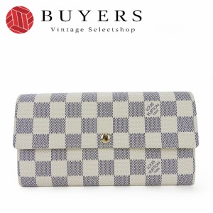 中古  LOUIS VUITTON ルイヴィトン N61735 ポルトフォイユ・サラ ダミエ・アズール 二つ折り長財布 女性 レディース 普段使い LV long wa