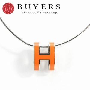 HERMES HERMES エルメス プレート アトラージュ アクセサリー ネックレス メタル オレンジ レディース