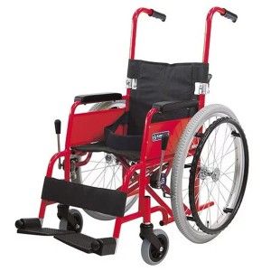 直送品A カワムラサイクル 車椅子 車いす 車イス アルミ自走車いす 子供用 フレームレッド 介護用品 介護 KAC-N32 同梱不可 代引不可