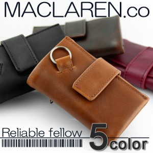取寄品 MACLAREN.co 本革使用 ファスナーポケット付き 三つ折りキーケース 小銭入れにも MC-0604 メンズキーケース