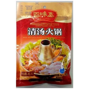 横浜中華街　百味斎　清湯火鍋（濃縮、底料）　☆火鍋の素　150g、四川自貢風味、天府一絶　♪