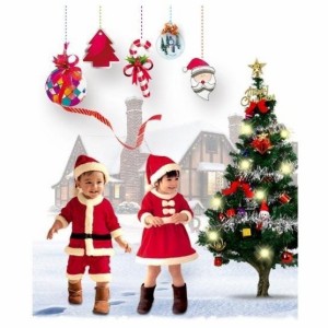 お子様 サンタ サンタクロース クリスマス コスプレ 子供衣装、クリスマス 男の子 女の子 90cm^140cm