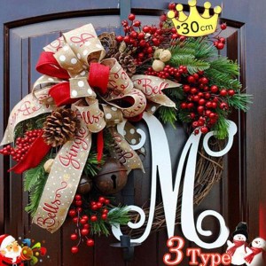 クリスマス 花輪 クリスマスリース フラワー 30cm 飾り ドアリース ドア店舗 玄関 庭園 ドア飾り 玄関飾り 壁飾り 壁掛け 人工造花 感謝