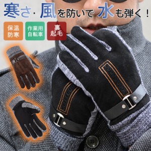 手袋 メンズ レディース 裏起毛 暖かい 防寒 バイク用 グローブ 自転車 滑り止め 秋冬 大人 紳士用 通勤 通学 スポーツ ス