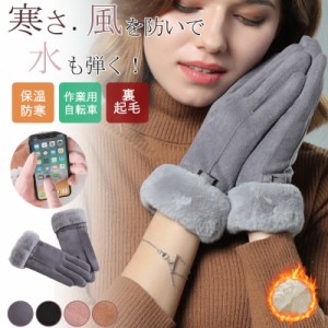 手袋 レディース てぶくろ 暖かい グローブ スマホ対応 女性 冬用 可愛い 防風 防寒 裏起毛 自転車 バイク 通勤 あったか 