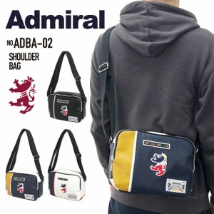 Admiral アドミラル フェイクレザーショルダーバッグ ADBA-02 ショルダーバッグ ヨコ型 合成皮革 ランパント刺繍 肩掛け 斜め掛けバッグ 