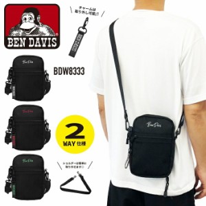 BEN DAVIS ベンデイビス ショルダーバッグ BDW-8333 斜め掛けバッグ ポーチ 2WAY サブバッグ 縦型ショルダー CLEAR SQUARE SHOLDER クリ