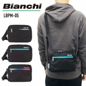 Bianchi ビアンキ ミニショルダーバッグ 横型ショルダーバッグ LBPM-05 斜め掛けバッグ サブバッグ 軽量 グラデーションファスナー アウ