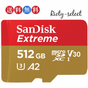  microSDXCカード 512GB SanDisk サンディスク Extreme UHS-I U3 V30 A2 R:190MB/s W:90MB/s 海外パッケージ品 SDSQXAV-512G Nintendo Sw