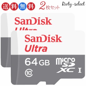 ポイント10倍を開催 【お買得2枚組！一枚990円あたり】microSDXC 64GB microSDカード サンディスクSanDisk UHS-I 超高速100MB/s U1 海外