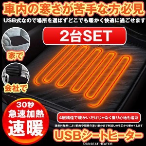 ホットカーシート カーシートヒーター ヒータークッション 極暖 速暖 車 運転席 助手席 家 会社 電熱 USB 電気マット CASOKUDAN