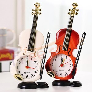 時計 置き時計 おしゃれ バイオリン型 飾り 北欧 小さい アンティーク かわいい プレゼント ギフト 引越し祝い 結婚祝い 退職祝い