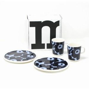 [セール15％OFF]　marimekko マリメッコ　マグカップ＆プレートセット　UNIKKO No.155（39）（ダークブルー×ライトブルー）