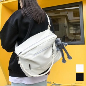 人気ユニセックス鞄 新作お出かけカバン 軽量バッグ 白黒 ショルダーバッグ 大容量 男女兼用 韓国